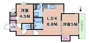 クリエオーレ一津屋Ⅰの物件間取画像